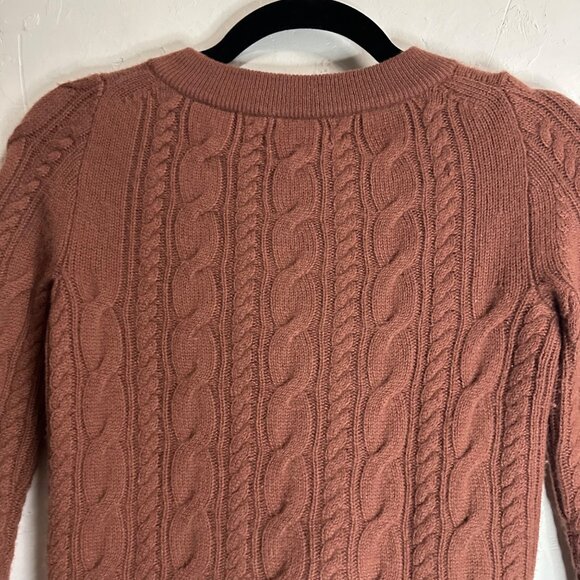 J. Crew Italian Cashmere Womens XXSmall Cable Knit Sweater Dusty Pink Comfort Ca - Picture 10 of 10